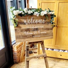 Rustic Welcome to our Wedding sign  &amp; Easel 