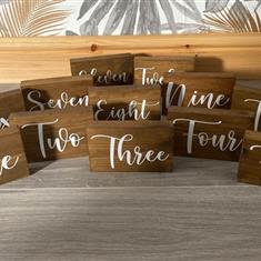 Table Numbers Rustic Blocks package 10 tables