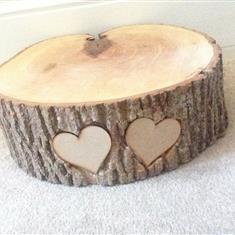 Rustic Double Heart Cake Log 