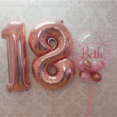 2x numbers &amp; personalised bubble 