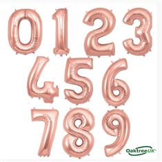 Rose Gold Number Balloons 