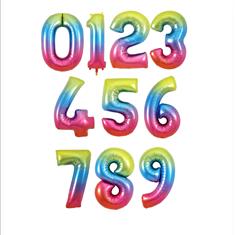 Rainbow numbers balloons 