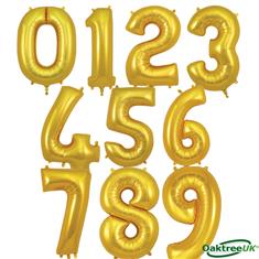 Gold number balloons 