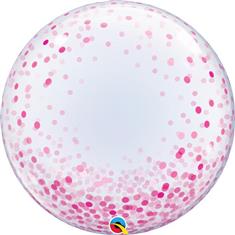 Pink Confetti Personalised Bubble Balloon 
