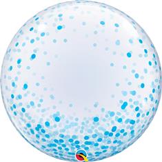 Blue Confetti Personalised Bubble Balloon 