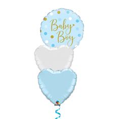 Baby Boy Dots 3 balloon bouquet