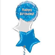 Happy birthday blue balloon bouquet