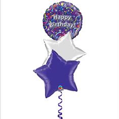 Happy birthday purple balloon bouquet