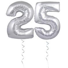 25th Silver Anniversary Number Balloons 