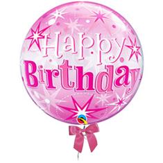 Happy Birthday pink bubble balloon 
