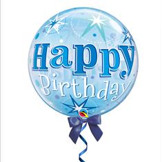 Happy birthday blue bubble balloon 