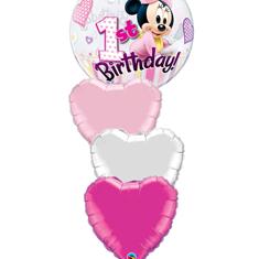 1st birthday minnie mouse bubble bunch 