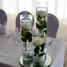 Trio Cylinder Vases Artifical 