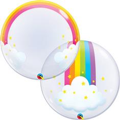 Rainbow cloud personalised bubble balloon 