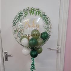 Personalised Green leaf baby balloon 