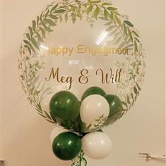 Green leaf engagement personalised balloon 