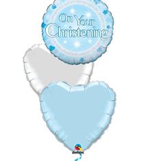 On your christening blue balloon bouquets 