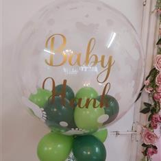 Personalised baby surename Baby feet bubble balloon 
