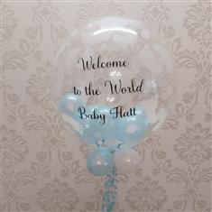 Pesonalised Welcome to the world baby feet balloon 