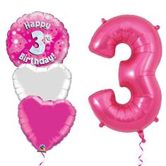 3 birthday pink