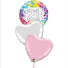21 balloon bouquet rainbow confetti 