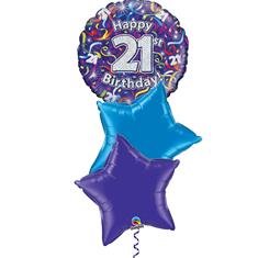 21 balloon bouquet purple