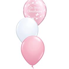 On Your Christening pink latex 5x balloon bouquets package