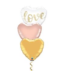 Gold love balloon bouquet
