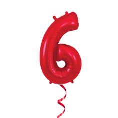 6 Red Number 