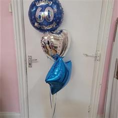 60 balloon bouquet blue