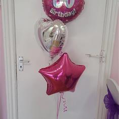 60 balloon bouquet pink 