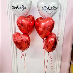 Mr &amp; Mrs 3 Balloon bouquets 