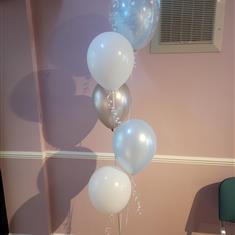 5 balloon bouquet with double bubble top 