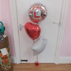 Congratulations L plate balloon bouquet