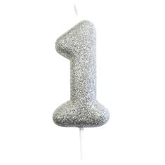 AGE 1 SILVER GLITTER CANDLE