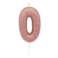 AGE 0 ROSE GOLD GLITTER CANDLE 