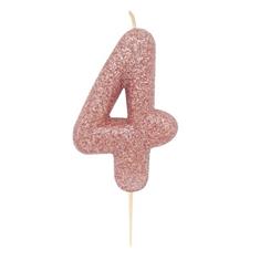 AGE 4 ROSE GOLD GLITTER CANDLE