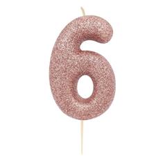 AGE 6 ROSE GOLD GLITTER CANDLE