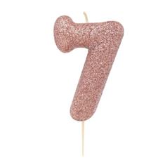 AGE 7 ROSE GOLD GLITTER CANDLE