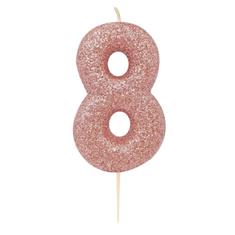 AGE 8 ROSE GOLD GLITTER CANDLE