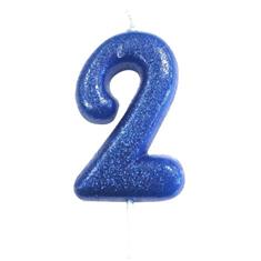 AGE 2 BLUE GLITTER CANDLE