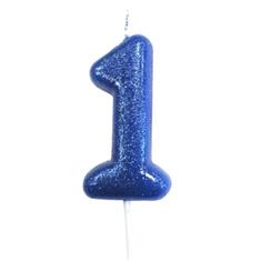 AGE 1 GLITTER BLUE CANDLE
