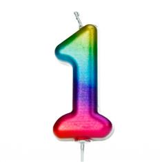 AGE 1 METALLIC RAINBOW CANDLE 
