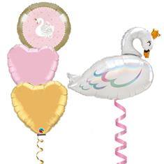 Swan 3 balloon bouquet