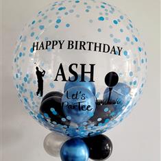 Personalised golfer bubble balloon 