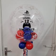PlayStation gamer personalised bubble balloon 