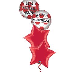 Red football team 3 balloon bouquet
