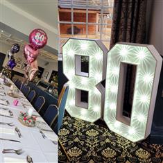 Light up numbers &amp; foil balloon 