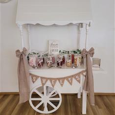 Hard top white sweet cart 