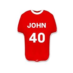 Red football shirt personalised 